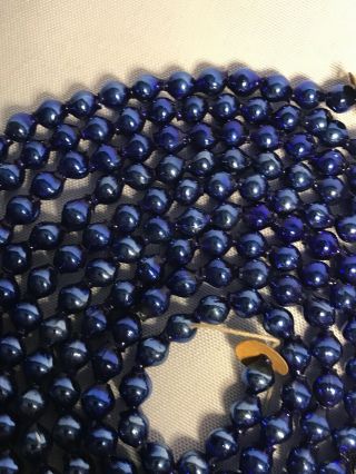 Vintage Mercury GLASS GARLAND DARK BLUE 100” Strand 1/4” Beads 4