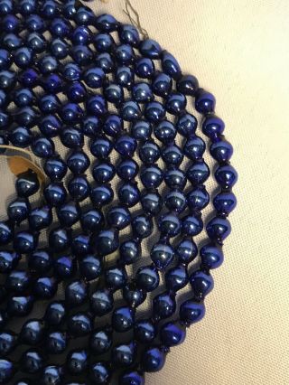 Vintage Mercury GLASS GARLAND DARK BLUE 100” Strand 1/4” Beads 5