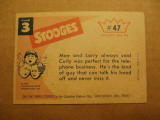 1959 Fleer Three Stooges Trading Cards 47 EX 