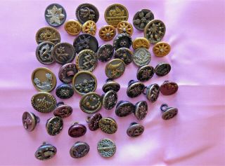 40,  COLLECTABLE vintage METAL buttons AUSTRIAN TINIES cut steel and more (66) 3