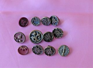 40,  COLLECTABLE vintage METAL buttons AUSTRIAN TINIES cut steel and more (66) 5