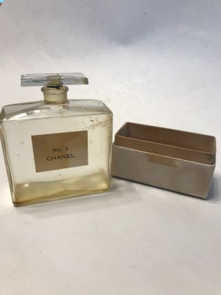 Vintage Perfume Bottle Chanel No 5 Bottle - Open / Empty 4” Tall With Stopper
