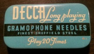 Gramophone Phonograph Needle Tin,  Decca,  Empty Nadeldose
