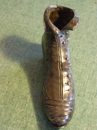 Vintage to Antique Metal Boot Match Holder,  toothpick holder,  pin cushion 3