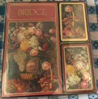 2 Pcks Of Bridge Playing Cards 2 Decks,  1 Congress 1 Caspari Vintage