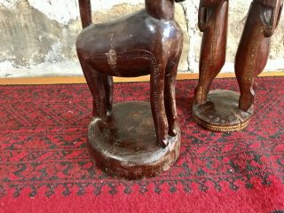 2x Vintage Trobriand Island Handcarved Timber Stool Chair Side Table.  PNG Tribal 3