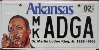 2010 Arkansas Dr.  Martin Luther King Jr.  License Plate