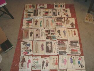 Vintage 38 Vogue Patterns.  These Patterns Are In,  Packages Torn