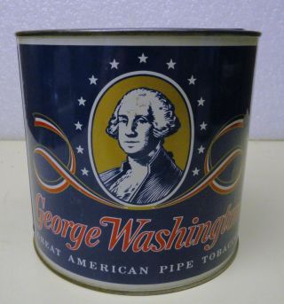 Vintage George Washington Great American Pipe Tobacco Tin Advertising Can