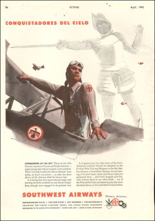 1942 Ww2 Aviation Ad Southwest Airways Training Pilots For War Phoenix Az 102318
