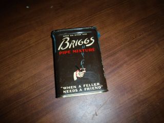 Vintage Briggs Pipe Mixture Smoking Tobacco Pocket Tin Made In Usa L@@k