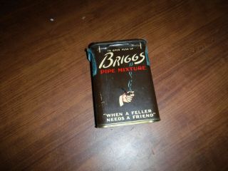 VINTAGE BRIGGS PIPE MIXTURE SMOKING TOBACCO POCKET TIN MADE IN USA L@@K 2