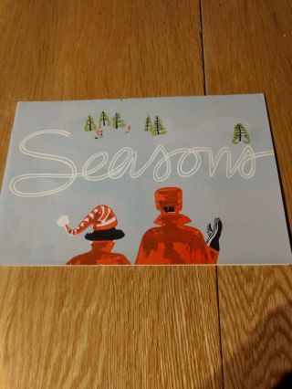 Vintage Christmas Card Mcm Couple Red Coat And Hat,  Car Inside