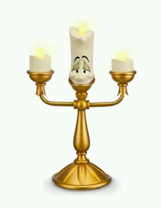 Nwt Disney Parks Beauty And The Beast 11 " Lumiere Light - Up Candlestick Figurine