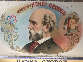 Henry George Cigar Box Old 5 Cent Cigars