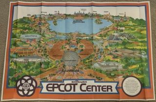 Epcot Center Opening Year 1982 Walt Disney World Guide Map Orlando Florida