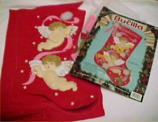 Vintage 1991 Bucilla " Christmas Cherubs " Felt Angel Stocking Kit 82903