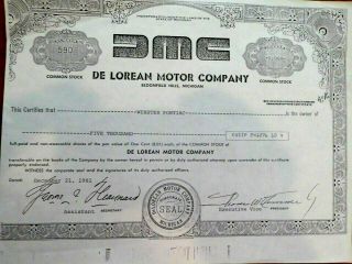 17 Docs From Historical DELOREAN Motor Corporation Records 3