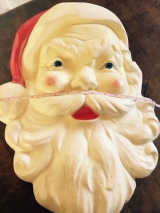 Vintage Union Product Santa Head Face Blow Mold Plastic Wall Hanging 5
