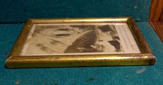 Antiq WALL GILDED WOOD FRAME w/ FIRST APPARITION OF OUR LADY LOURDES 5x7.  32 