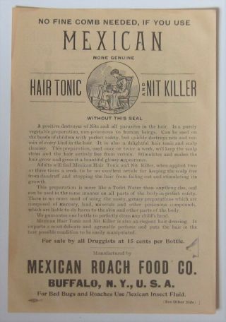 Antique Medical Flyer Dr.  Arem ' s Rheumatic Plaster & Mexican Hair Nit Killer 2