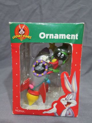 Looney Tunes Matrix Ornament Marvin The Martian Merry Christmas Rocket Ship 1998