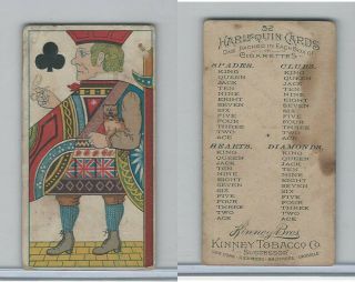 N219 Kinney,  Harlequin Cards,  1888,  Club Jack