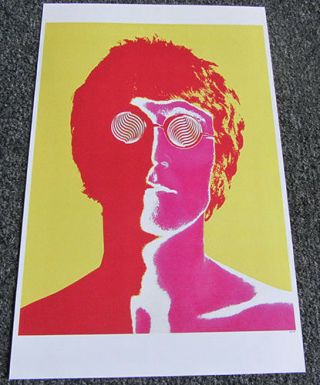 Beatles John Lennon 17 " X 11 " Richard Avedon Poster,  In Plastic Sleeve