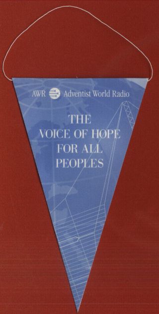 Vintage Qsl Pennant Radio Adventist World Wimpel Fanion Banderin