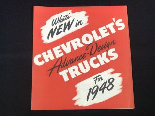 Vtg 1948 Chevrolet Chevy Pickup Truck Mail Advertising Dealer Sales Brochure