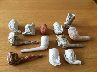 X12 Clay Pipe Parts Vintage - Military / Sloper / Claws Etc