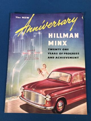 Vtg 1952 Hillman Minx Advertising Car Dealer Sales Brochure