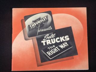 Vtg 1947 Chevrolet Chevy Trucks Salesman Training Sales Brochure Booklet