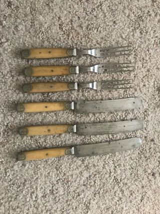Antique Knife And Fork Set J.  Russell & Co Green River