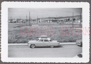 Vintage Car Photo 1954 Lincoln Automobile On Roadside 764043
