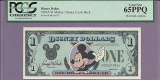 1987a $1 A Mickey Disney Dollar Pcgs Ppq Gem " Scroll Down For Scans "