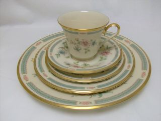 5 Pc Lenox Morning Blossom Place Setting - Dinner,  Salad & Bread Plate / Tea Cup