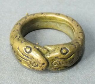 Brass Naga Snake Amulet Ring Pendant Thailand