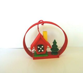 Ulbricht Red Ring Gingerbread House Tree Ornament Germany Wooden Erzgebirge
