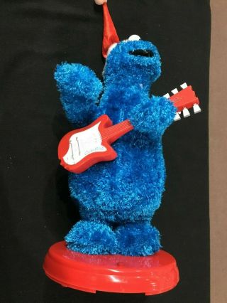 16” Animated Gemmy Cookie Monster Christmas Santa Plays Guitar Sings
