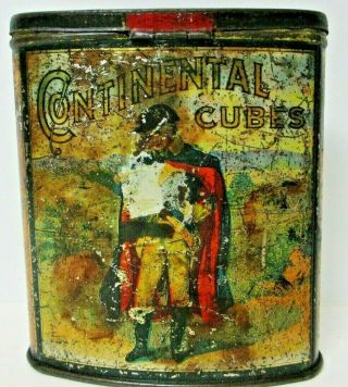 Vintage Continental Cubes Concave Plug American Tobacco Litho Tin Rare 5