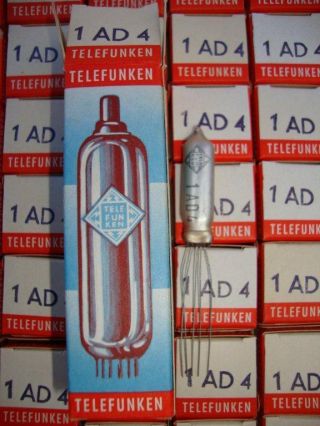 2 X 1ad4 Telefunken Nos /nib Triodes,  With.  Same Code Production.  Cryotreated