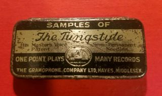 Gramophone Phonograph Needle Tin Hmv Nipper Sample Tungstyle Empty,  Nadeldose