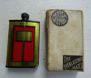 Unmarked Match King (?) Strike Lighter W/part Of A Box