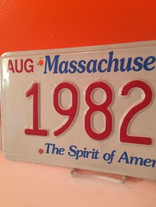 Massachusetts License Plate 1982 Birth Year 19828 The Spirit Of America