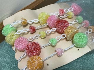 , Opened Package Vintage Gumdrop Sugared Candy Christmas Tree Garland 100 