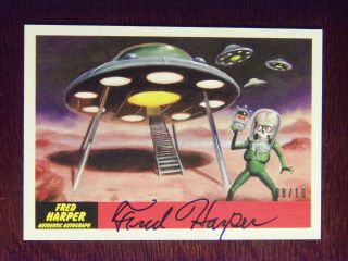 2017 Topps Mars Attacks: The Revenge Artist Autographed Card 4 By Fred Harper