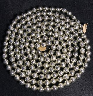 Vintage Silver Mercury Glass Garland 3/8” Beads 88” Strand