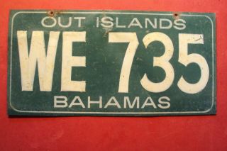 Bahamas Out Islands - We 735 - License Plate - 1950s - 70s
