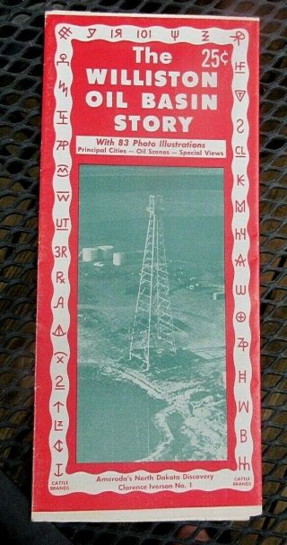 1954 Williston,  N Dakota & Surrounding Areas Oil & Gas 12 Fold Info.  Brochure